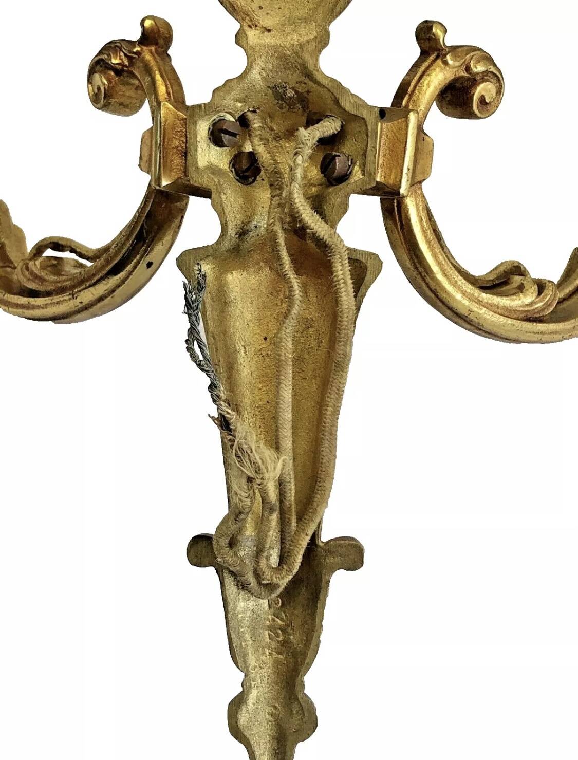 2 old Louis XVI style bronze wall lights