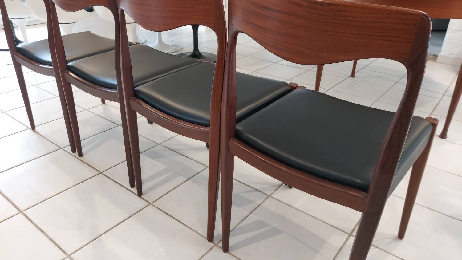 Set of 4 vintage Scandinavian teak chairs from the 1970s