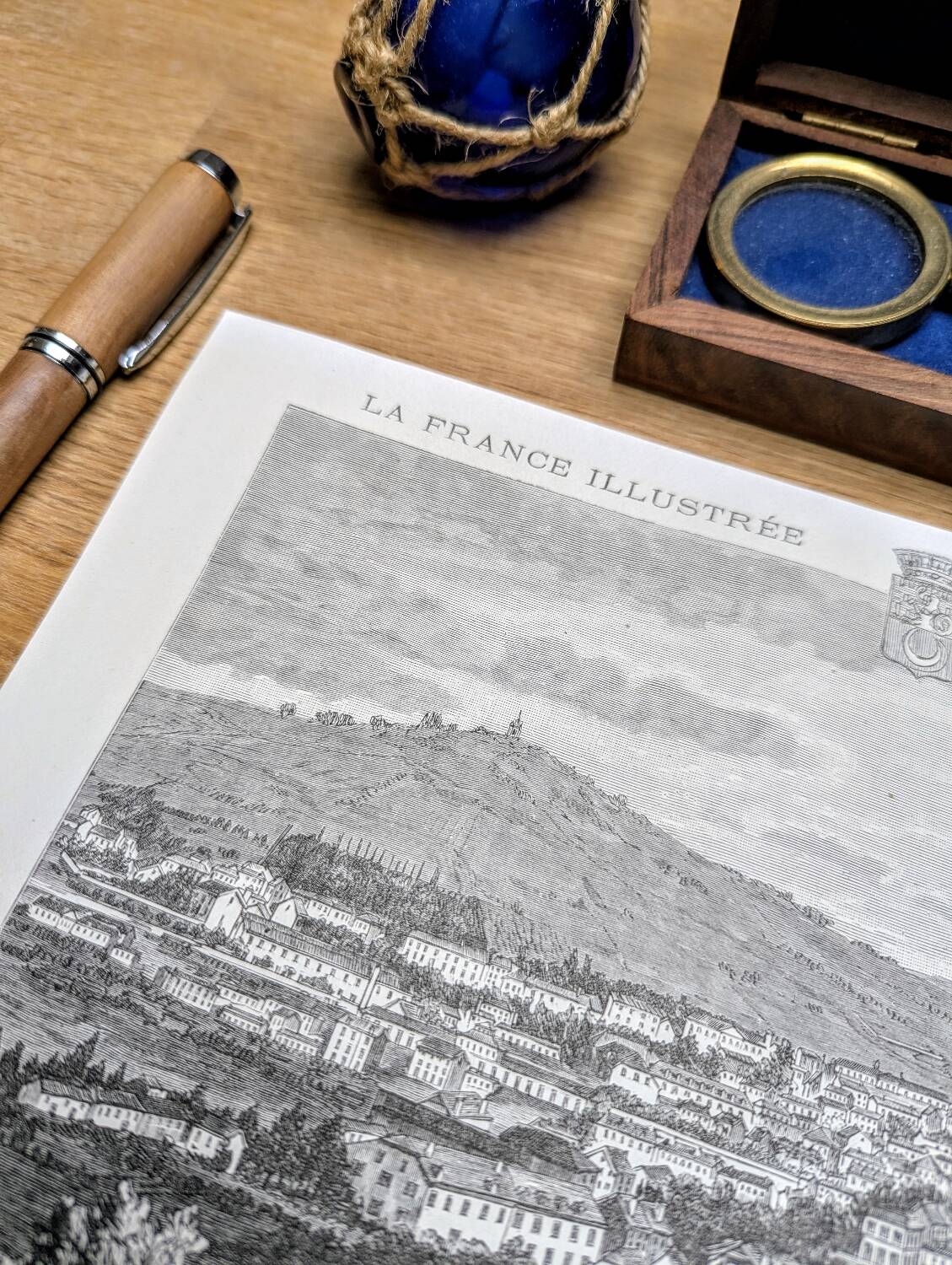 Vesoul, Haute-Saône, printed illustration from 1883.