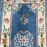 Paire de tapis anciens chinois laine fait main 70x147 cm