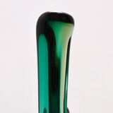 Green and Amber Murano Glass Centerpiece Vase, Italy