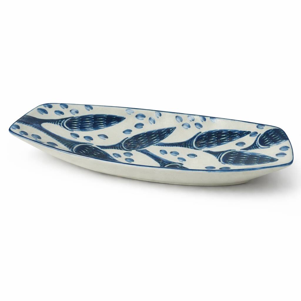 Decorative stoneware plate by Søholm designed by Einar Johansen, Denmark, 1970s.