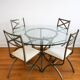 Pierre Vandel Paris – round glass table + 4 chairs, certificates