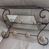 Vintage coat rack with pivoting mirror