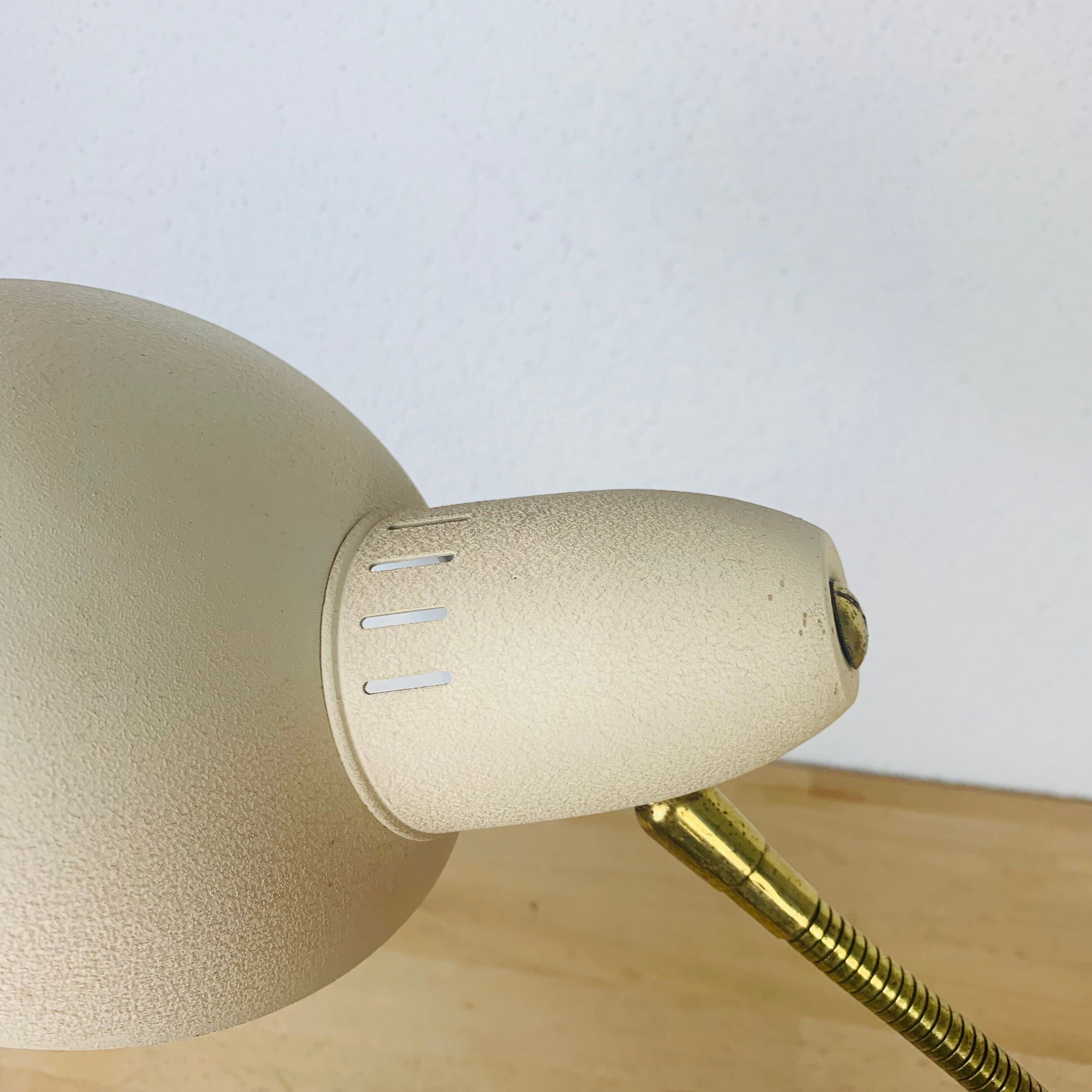 Pair of metal and brass lamps 50s Jean Boris Lacroix