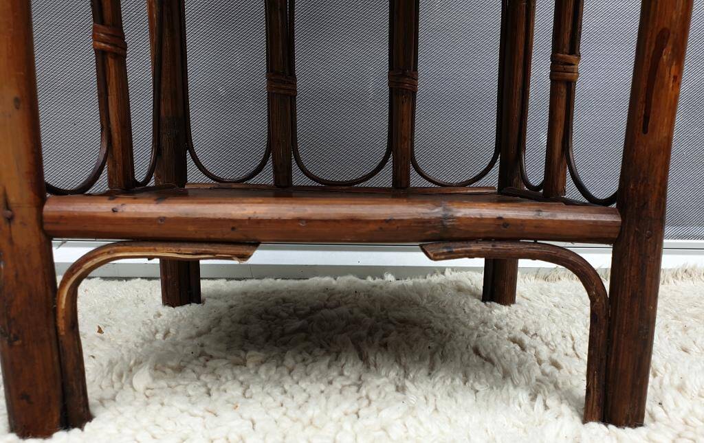 Rattan shelving unit