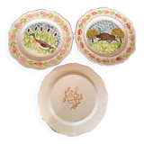 Plates x3 painted with hunting pattern