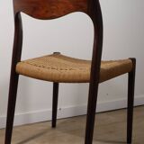 Scandinavian chair model 71 by Niels Otto Moller in teak and rope