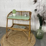 Vintage rattan bedside table