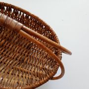 flat woven wicker basket