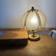 Vintage Hollywood Regency brass and smoked glass lotus table lamp – 19
