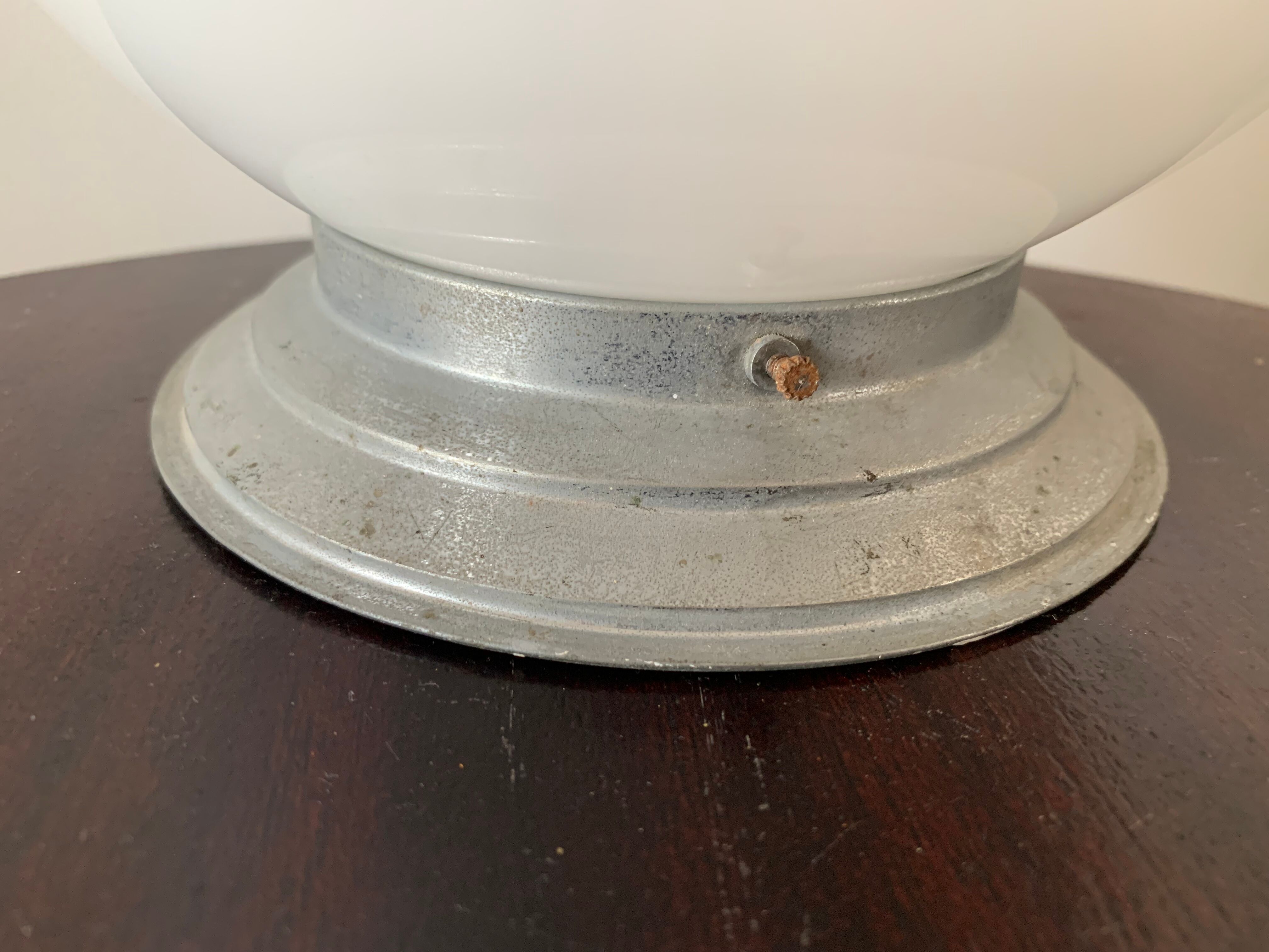 Ceiling lamp, art deco opaline globe