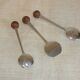 3 condiment cutlery 1970 Eloi Pernet stainless steel and wood