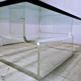Space age lucite and glass coffee table, 1970s