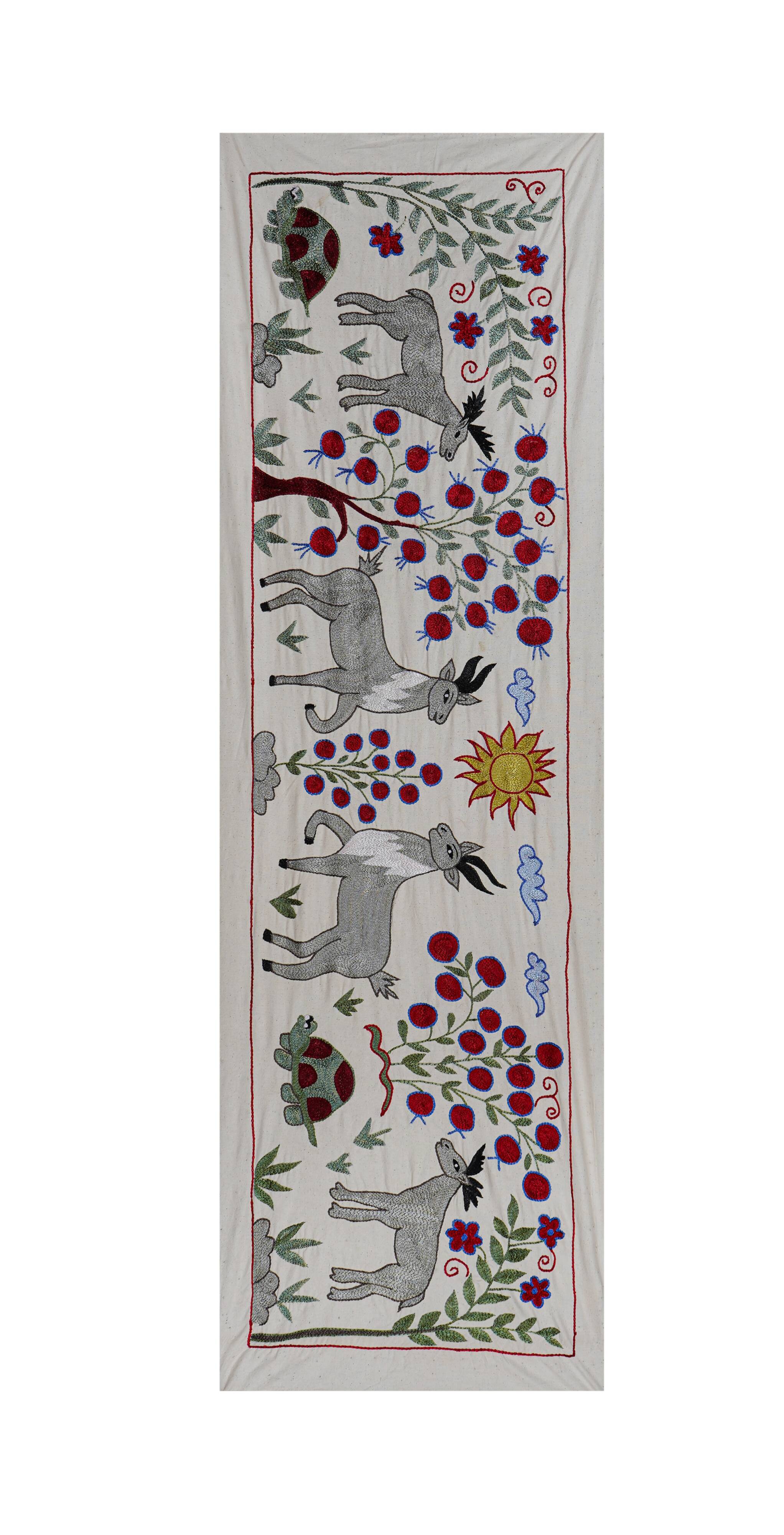 Hand-knotted rug, vintage Turkish rug 50x147 cm