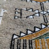 Tapis gris fait main en laine naturelle 70x110cm