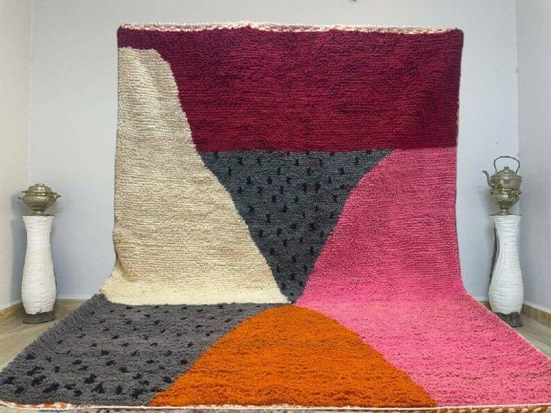 Tapis beni ouraine fait main artisanale traditionnelle taille 150 x 250 cm