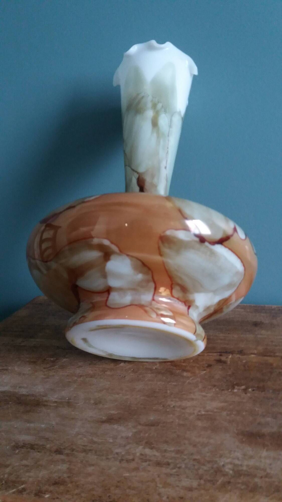Marbled opaline vase, Stelvia, Empoli, Italy