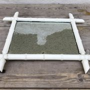 Mirror old wood bamboo 60s - 53x44cm