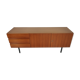 Scandinavian vintage teak and metal long sideboard, 60s