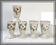 5 vintage stoneware Mazagrans with floral pattern Made in Korea 1980