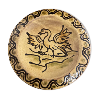 Glazed ceramic wall plate signed by Alexandre Kostanda