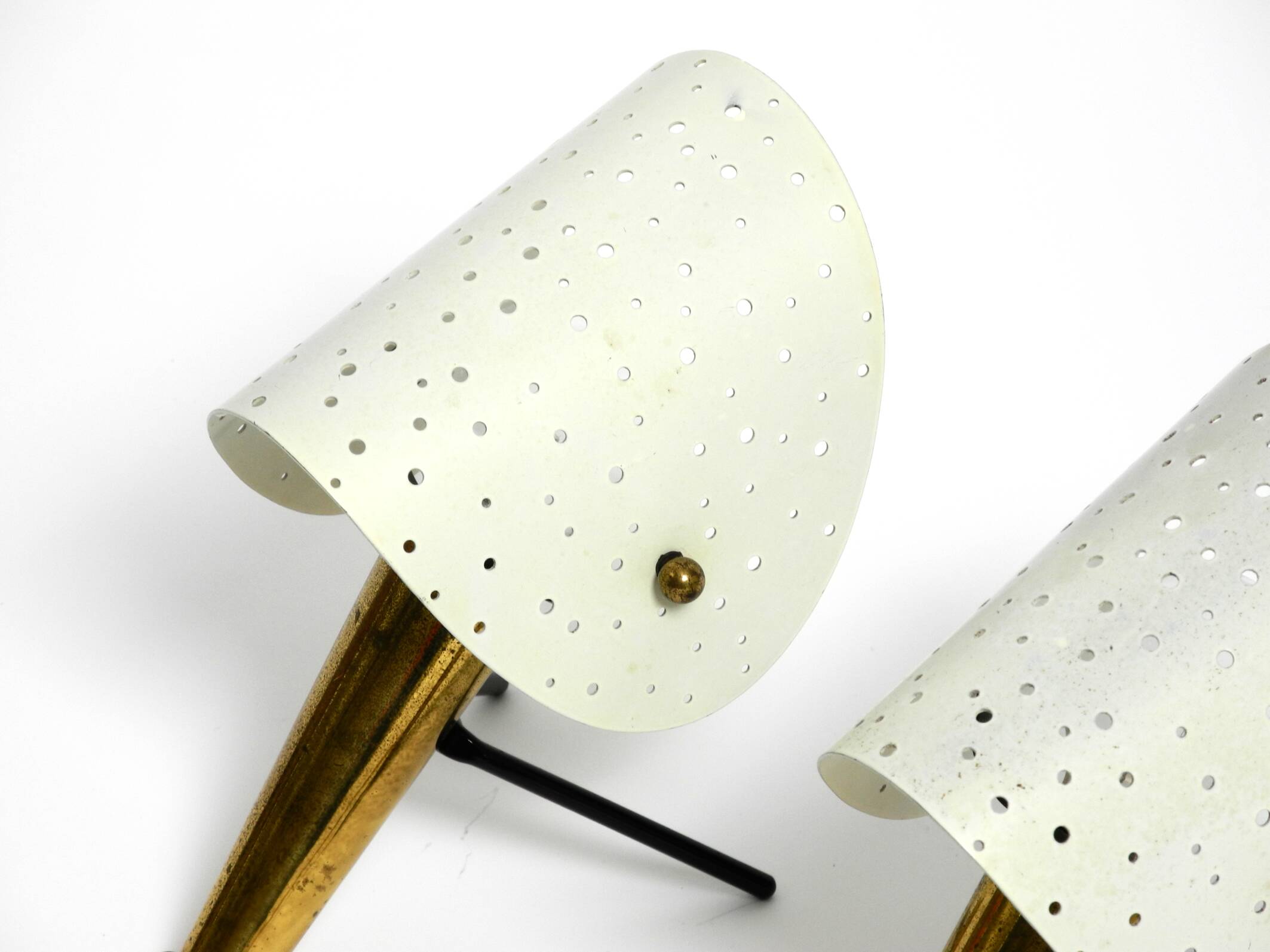 Pair of Mid Century Modern metal brass table and wall lamps by Ernest Igl