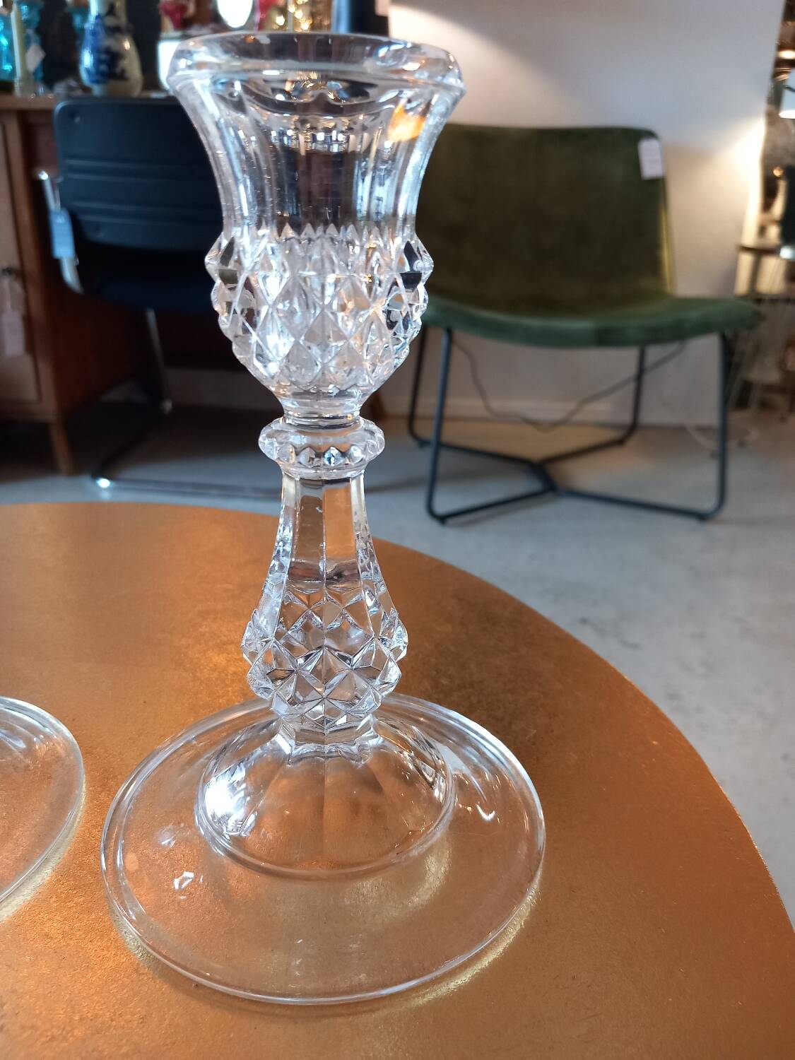 Pair of Crystal candlesticks.