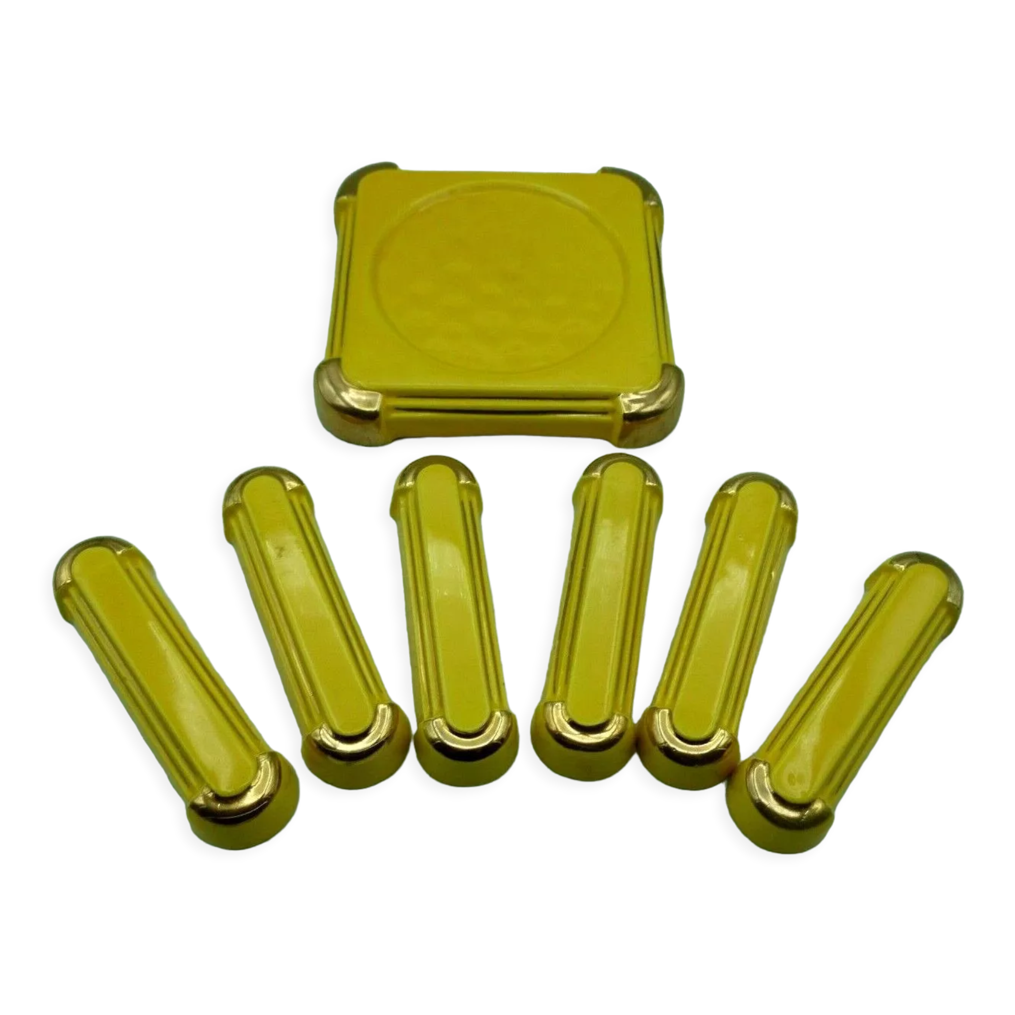 Vintage knife holder and bottle underside