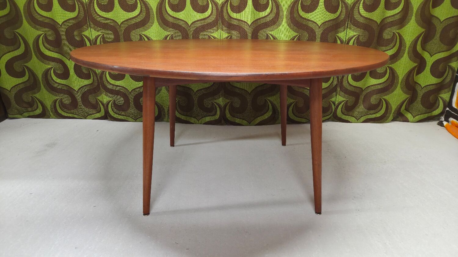 1960 stamped round teak dining table