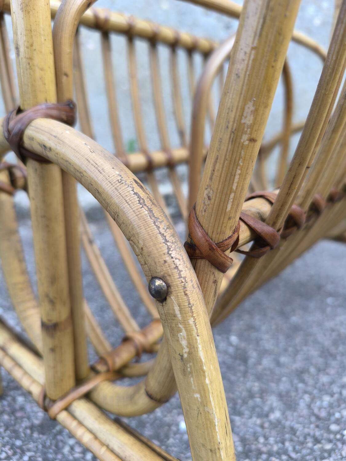 Rattan magazine rack 1960