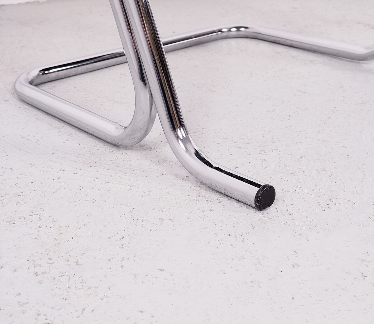 Tubular chrome chairs with black corduroy, set of 4