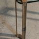 Vintage square coffee table in glass and brass by Peter Ghyzcy