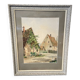 Aquarelle cour de ferme alsacienne lucien fuchs