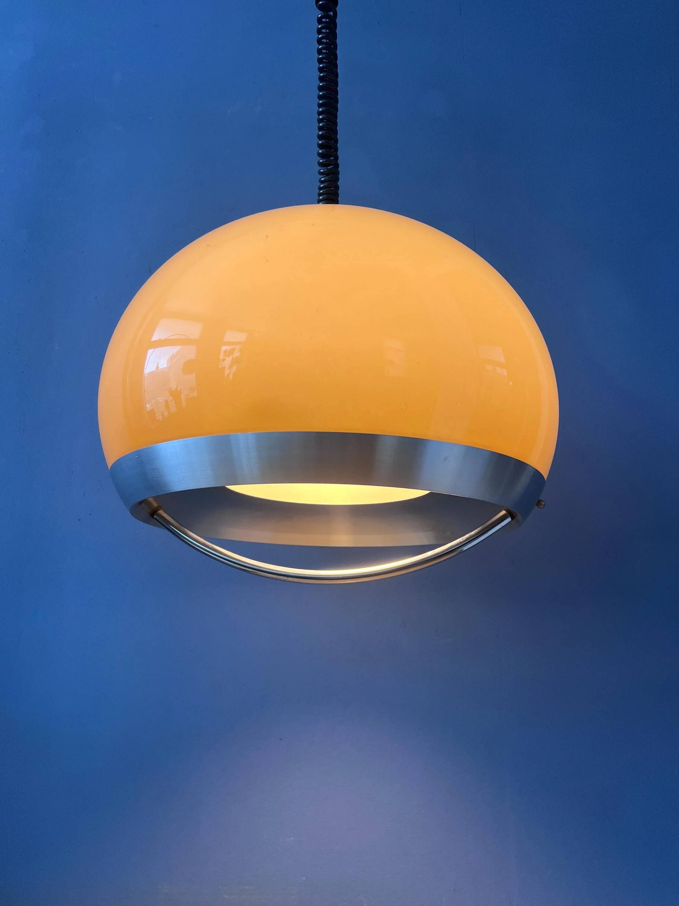 Vintage Space Age Dijkstra mushroom suspension, mid-century modern ceiling light.
