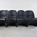 Black panton dining chairs, set of 8