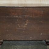 Victorian Flame Wood Commode with Porcelain Casters