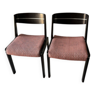 Lot 2 chaises bois et tissu