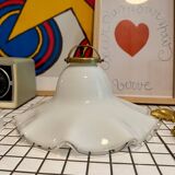 Vintage lace opaline pendant light