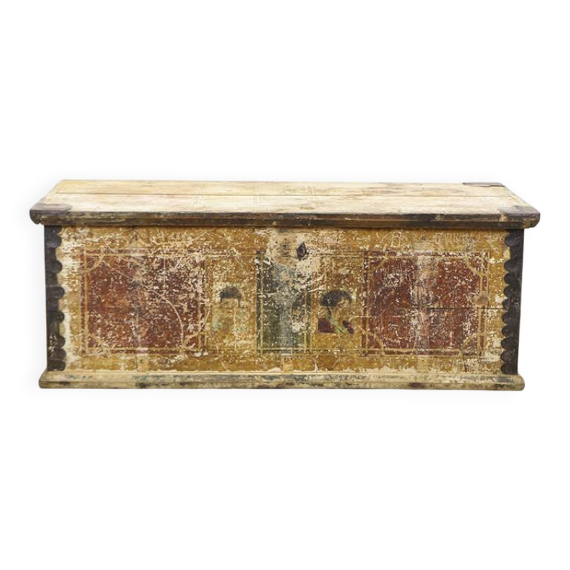 Antique Painted Folk art bridal chest