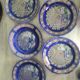 Vintage blue Taous dinnerware set of 21 pieces in very good overall condition.