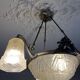 Art Deco glass foot chandelier