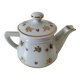 Porcelain teapot Louis Lourioux, decorated with roses and pyroluxe gilding.
