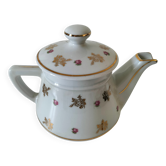 Porcelain teapot Louis Lourioux, decorated with roses and pyroluxe gilding.