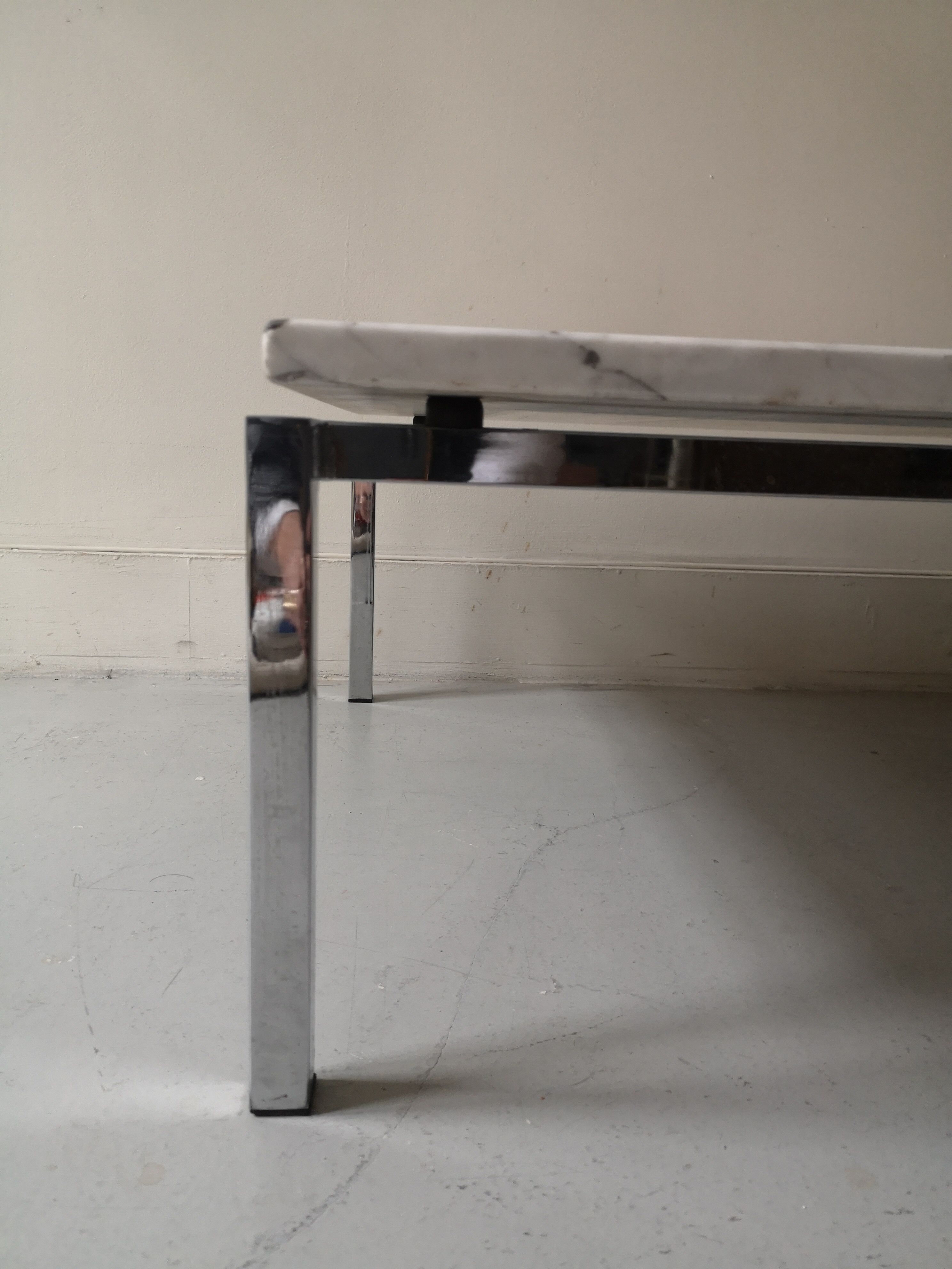 Marble and chrome coffee table, 1970