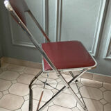 4 vintage folding chairs in chrome