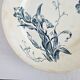 Pair of earthenware dishes from Gien, Iris model, 28 cm