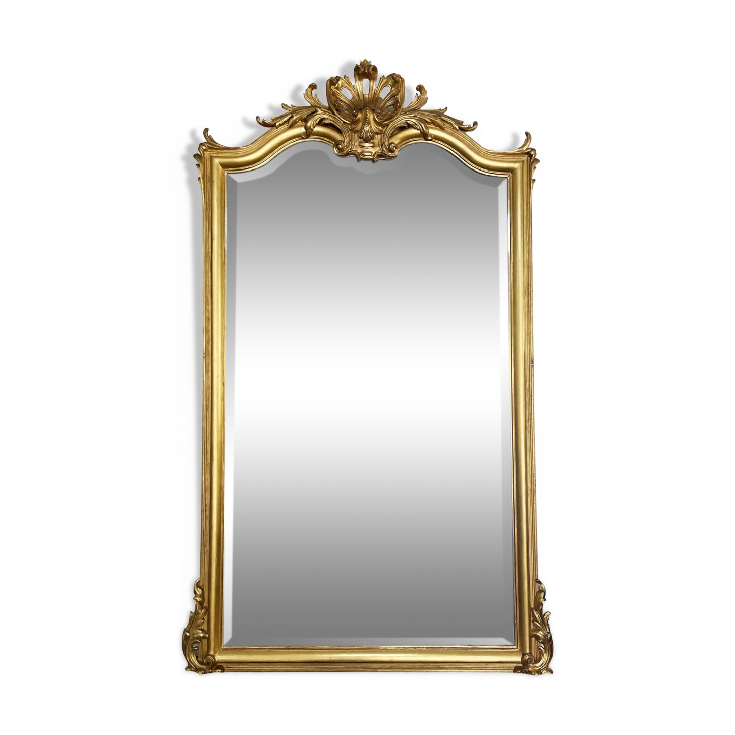 Large gilt mirror from the 19th century in the LOUIS XV style