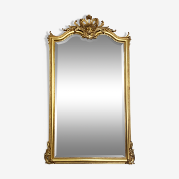 Grand miroir doré d'époque 19eme de style LOUIS XV