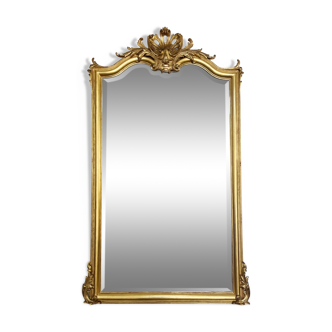 Large gilt mirror from the 19th century in the LOUIS XV style